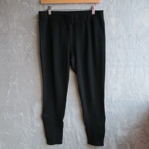 IBEX Women's Black Merino Wool Leggings Size L Zipper Leg Grips Ski Snow Outdoor